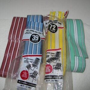 Lot of 4 ~ Wellington Lawn Furniture Webbing Re-Web - Green, Blue, Yellow, Brown